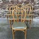 6 vintage 80s Baumann style bistro chairs in leather