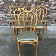 6 Chaises bistrot style Baumann cuir vintage 80s