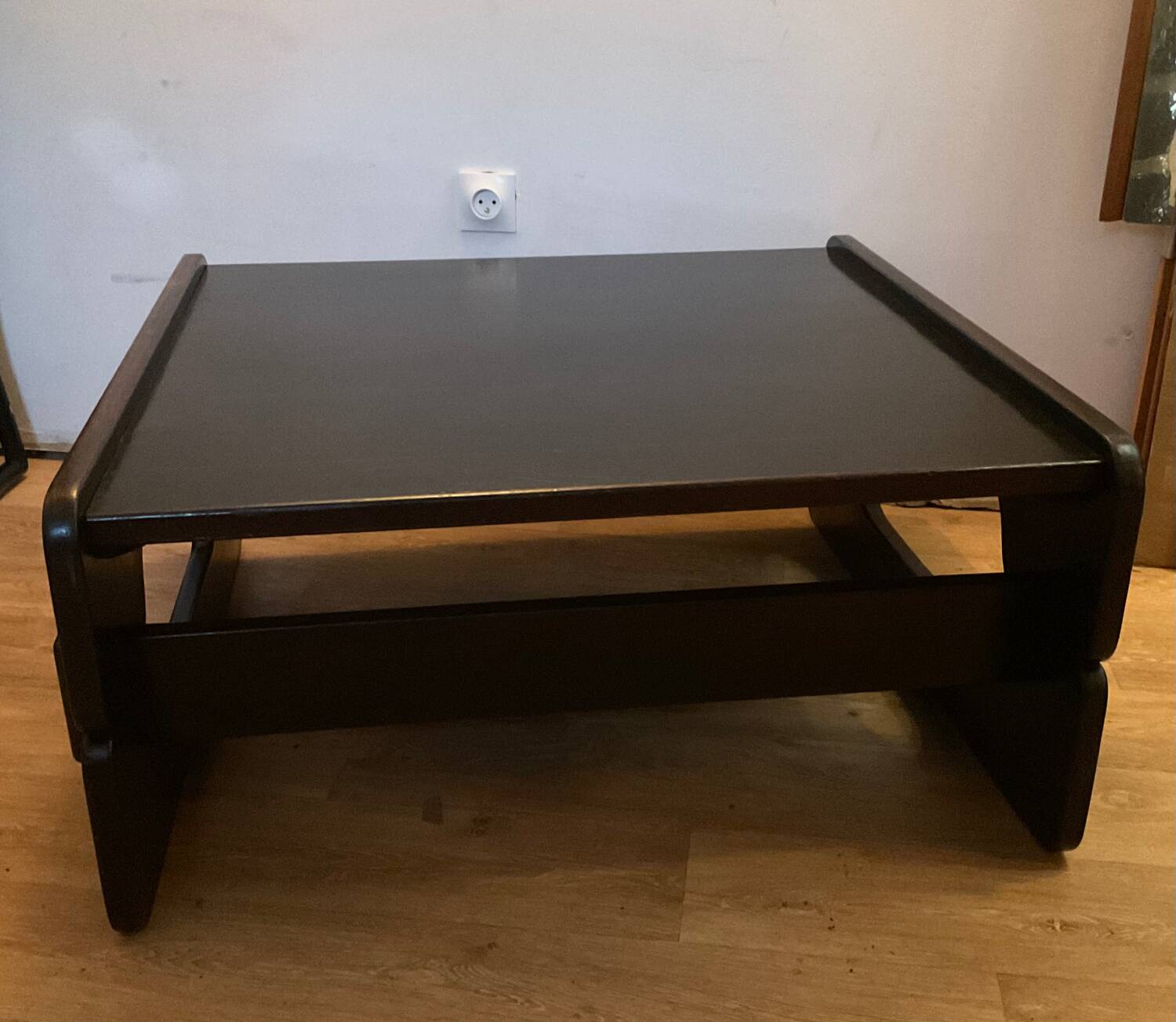 Scandinavian coffee table in brown wood from the 60s and 70s