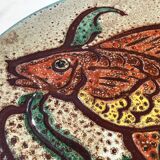 Flat plate Vallauris fish hand decor G