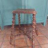 Wooden stool with turned legs