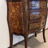 Small chest of drawers sauteuse louis XV inlaid