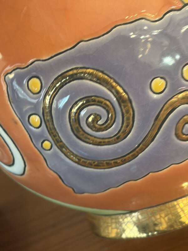 Vase Boule Emaux de Longwy - Signé Nicolas De Wael