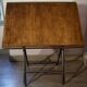 Industrial architect's drawing table wood and iron 50s vintage