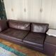 CINNA Brown leather sofa 4 seats Exclusive model Didier Gomez