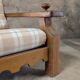 Vintage solid wood living room with plaid cushions