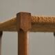 Tabouret scandinave en chêne massif et cordelette de papier 1960