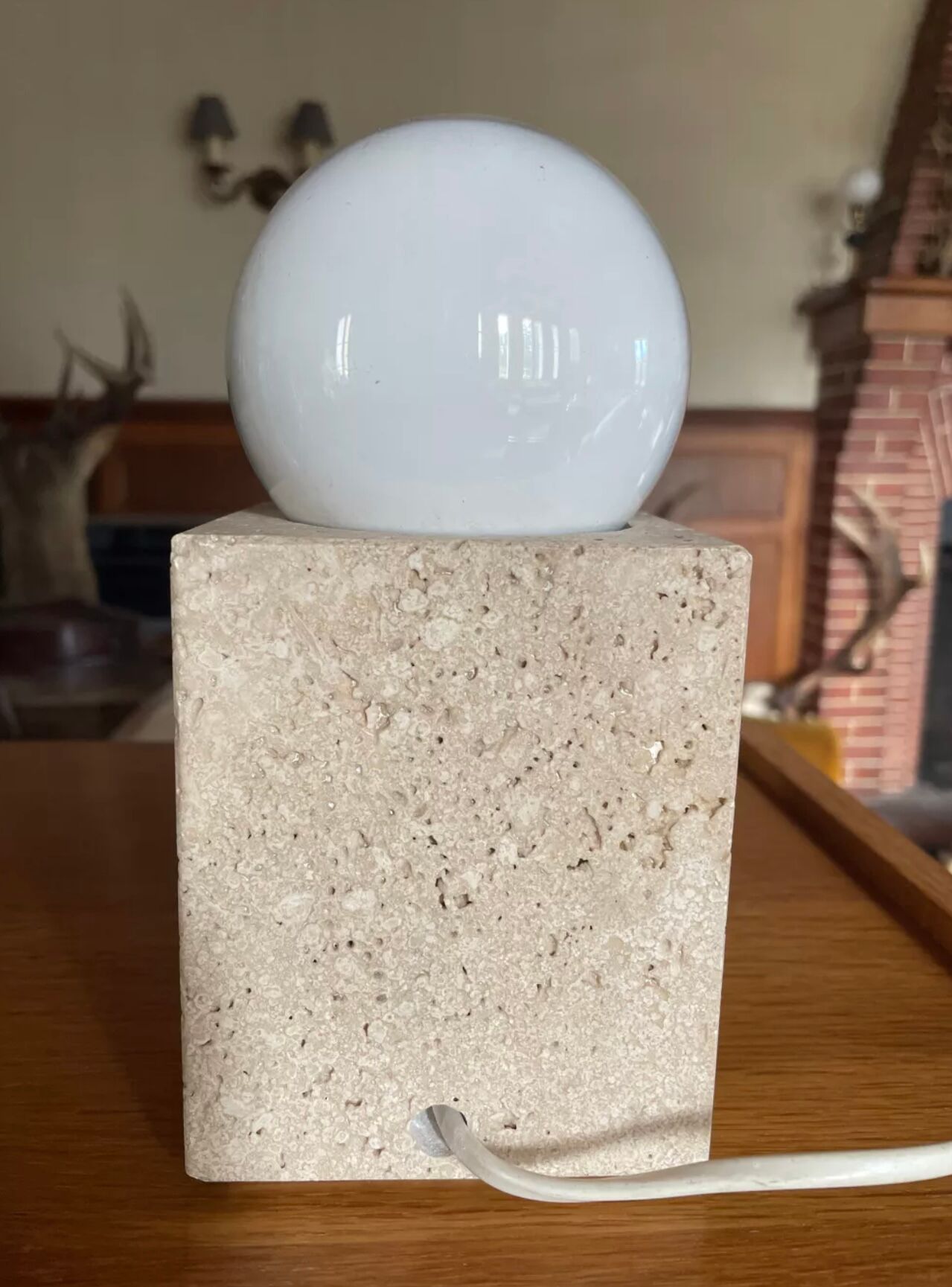 Travertine lamp 1970