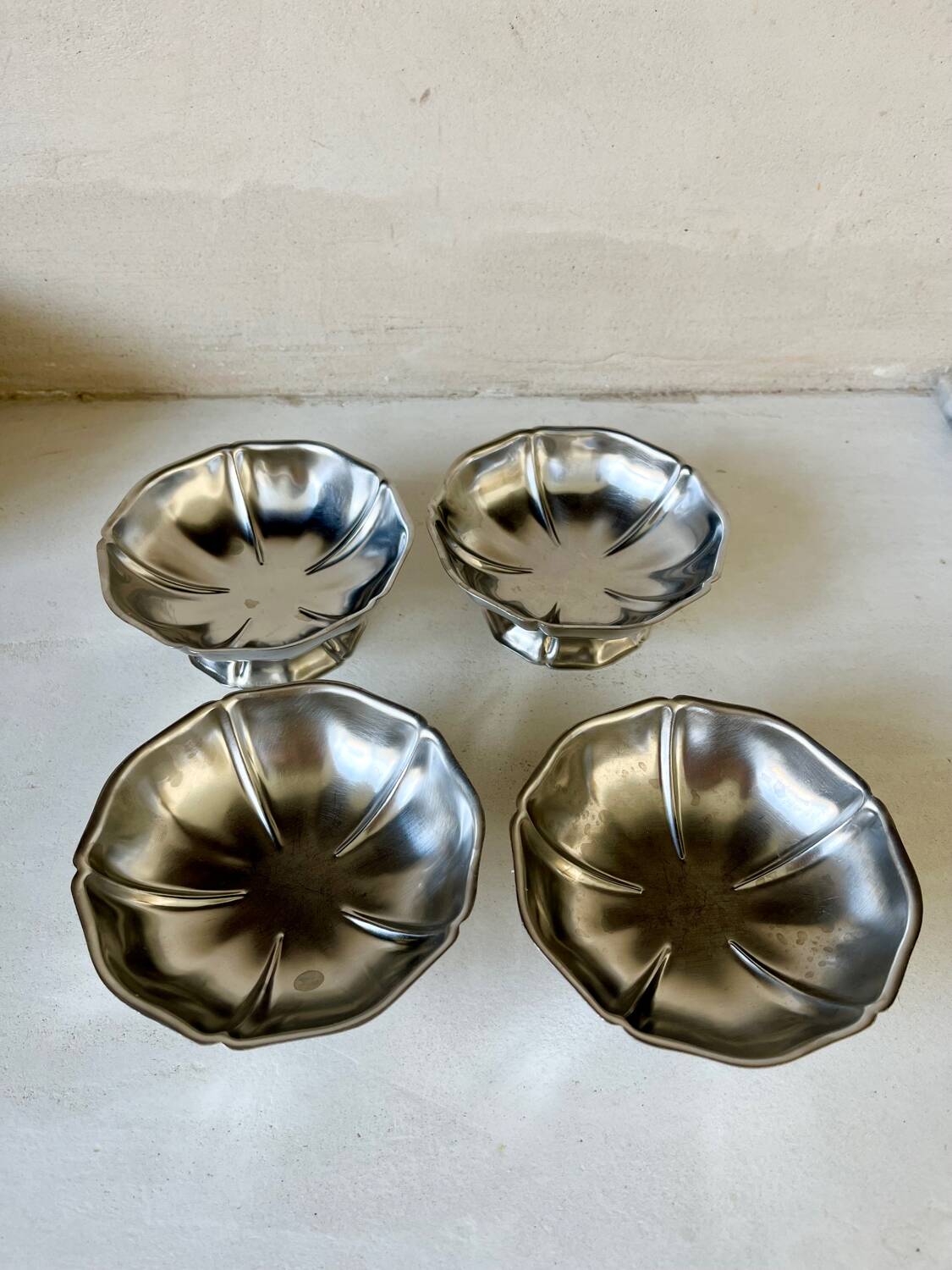 4 coupes à glace en inox