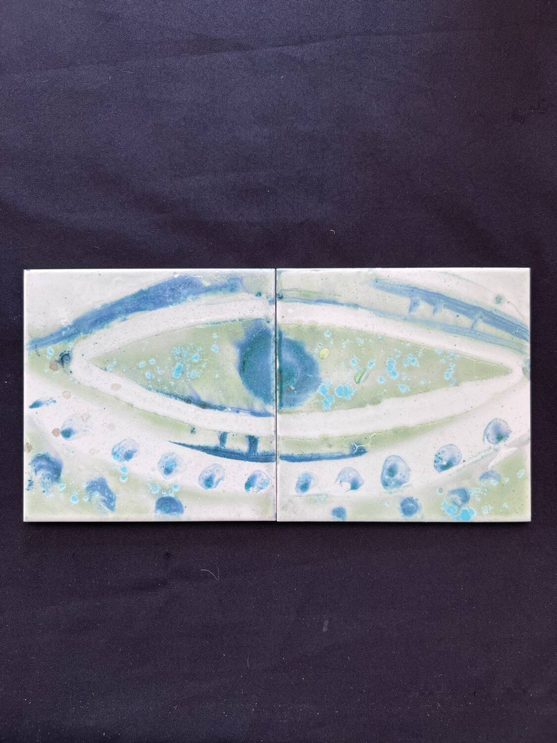 Gilliot ceramic tiles with abstract eye pattern, Belgium 1960