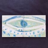 Gilliot ceramic tiles with abstract eye pattern, Belgium 1960
