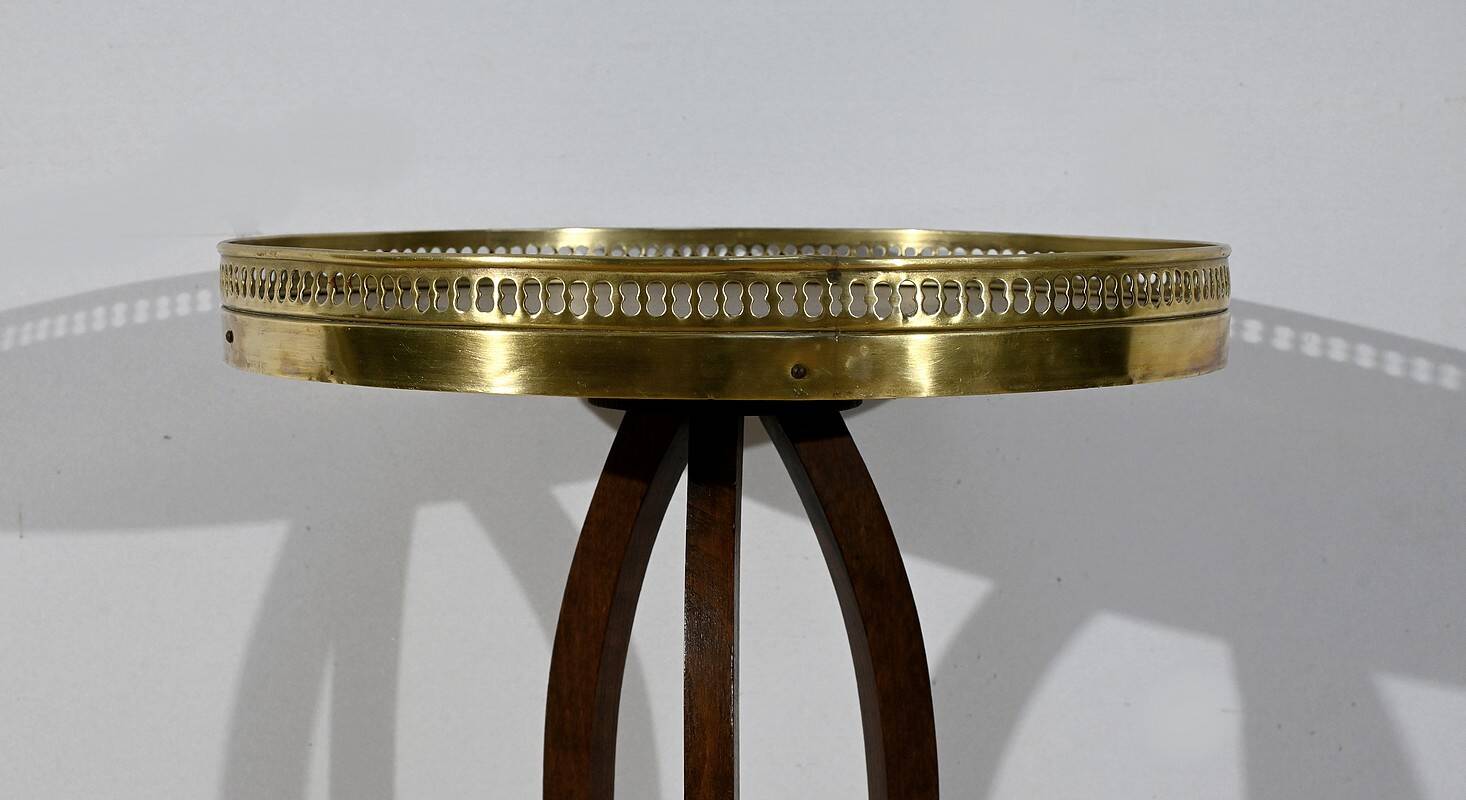 Small Mahogany Pedestal Table, Louis XVI Style – 1900