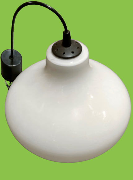 Large vintage opaline chandelier ~ 1970s