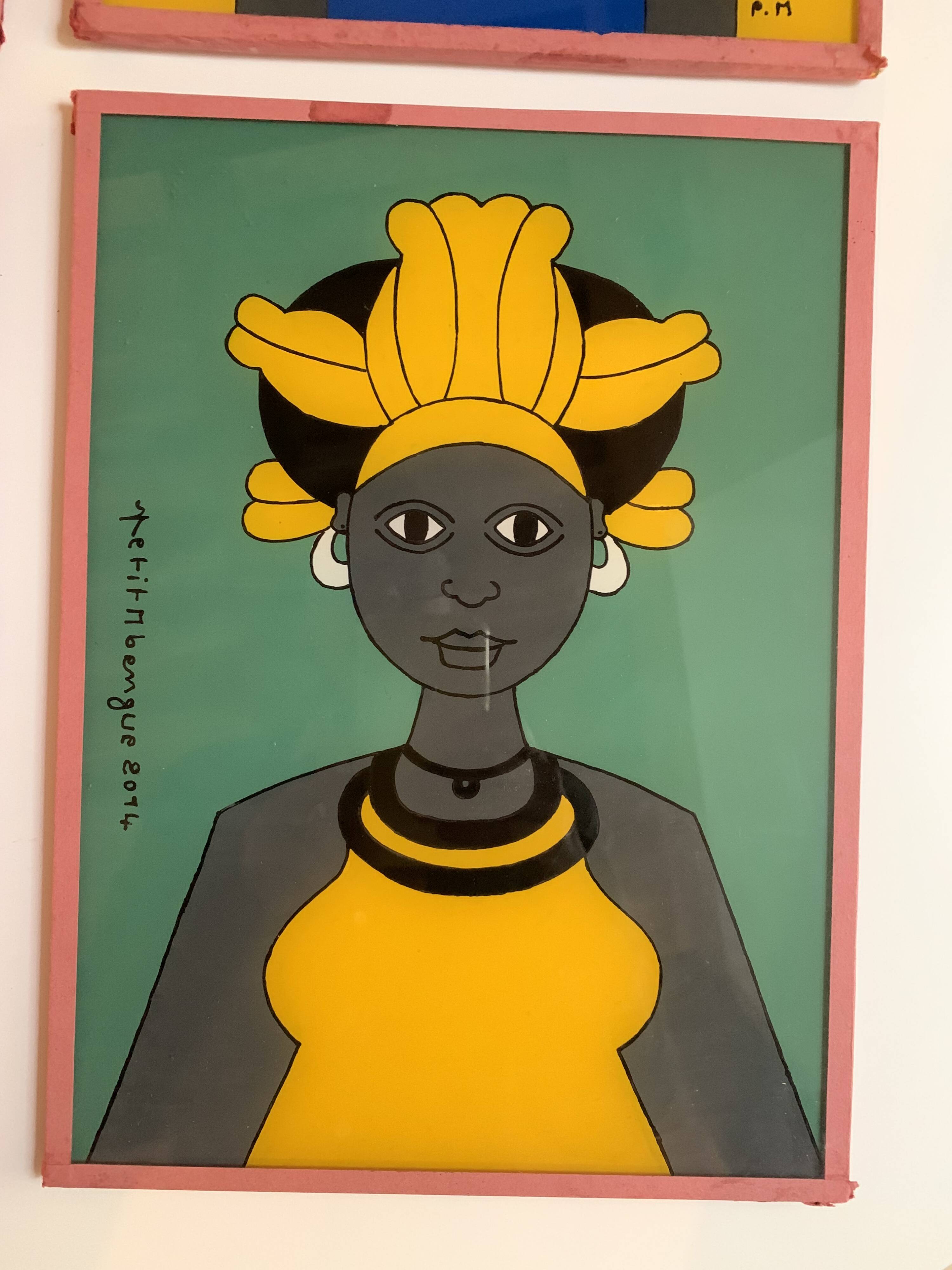 Set of Senegalese reverse glass paintings