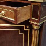 Parisian buffet in Louis XVI style – Mahogany and gilded brass – Marble top –