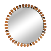 Round mirror edge handcrafted wood petals