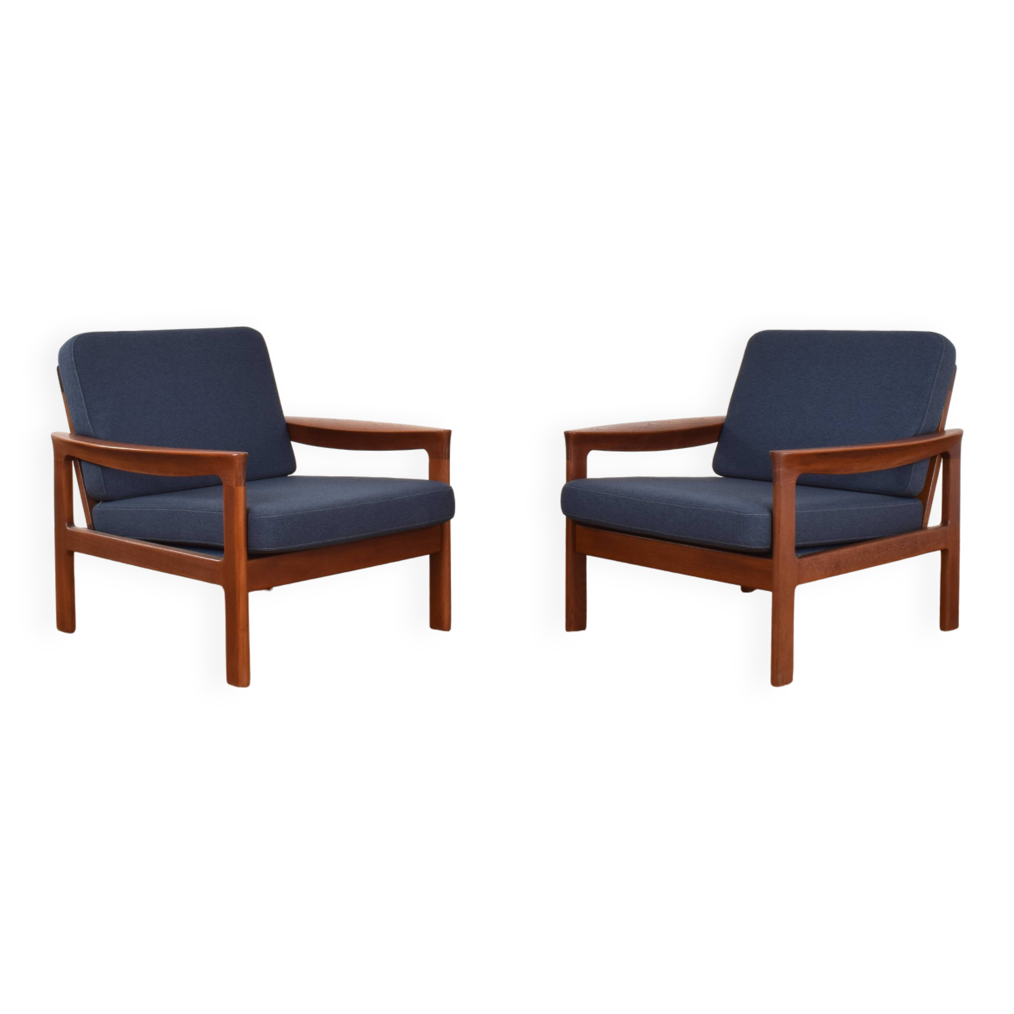 Mid-Century Danish Teak Lounge Chairs by Arne Vodder for Komfort, 1960s, Set of 2