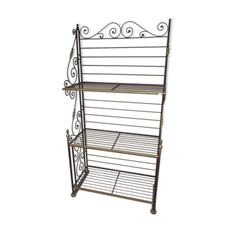 Baker metal and brass shelf