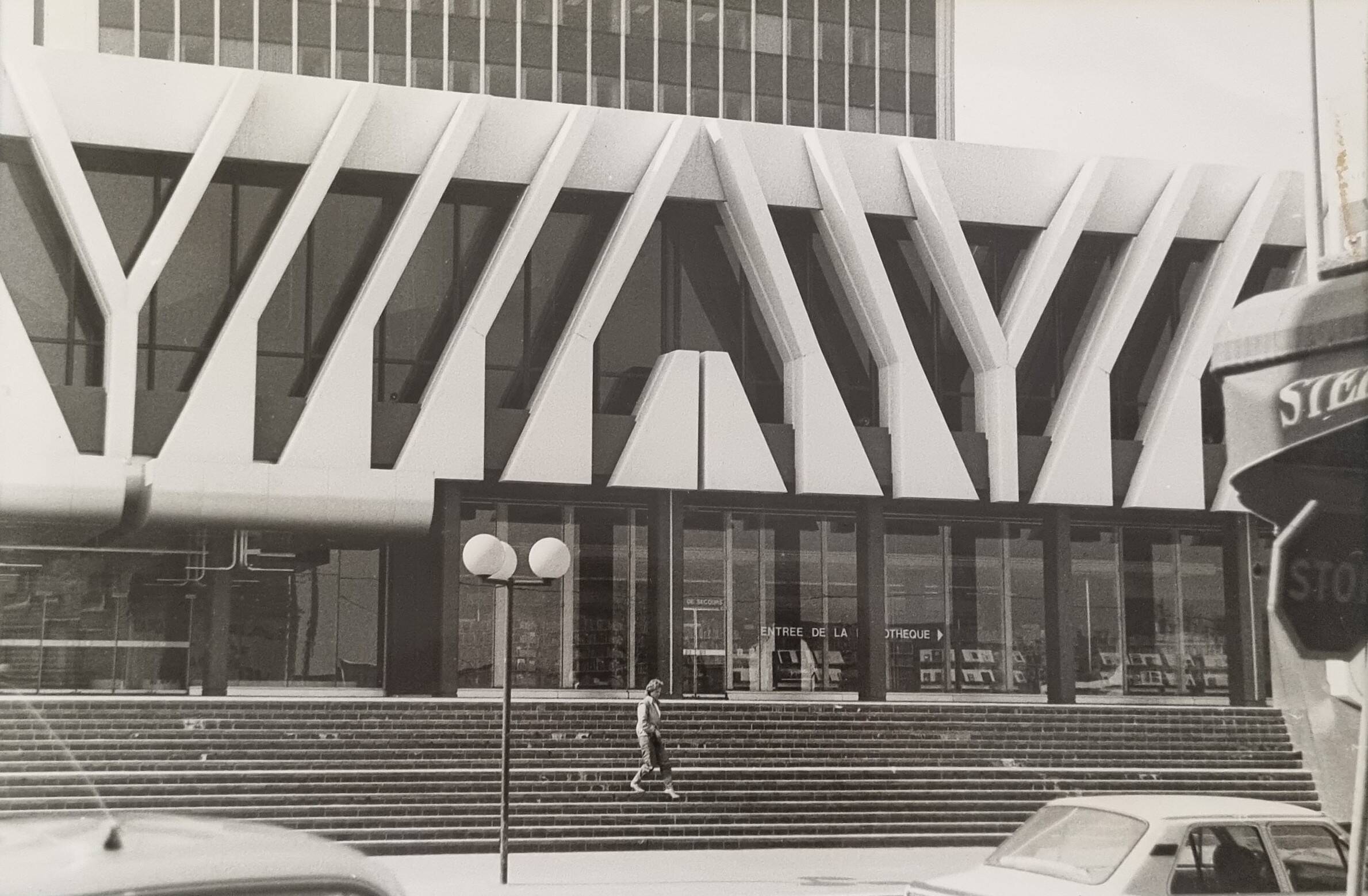 Vintage silver gelatin print, Brutalist architecture, 1970s, 52 x 42 cm
