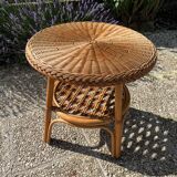 Rattan and bamboo coffee table