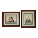 Pair of framed marine engravings