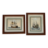 Pair of framed marine engravings