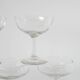 Magnificent set of 5 blown glass champagne glasses, early 20th century