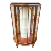 Vitrine demi-lune an acajou