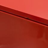 Table rouge Space Age design par Marcello Siard pour Longato, années 70