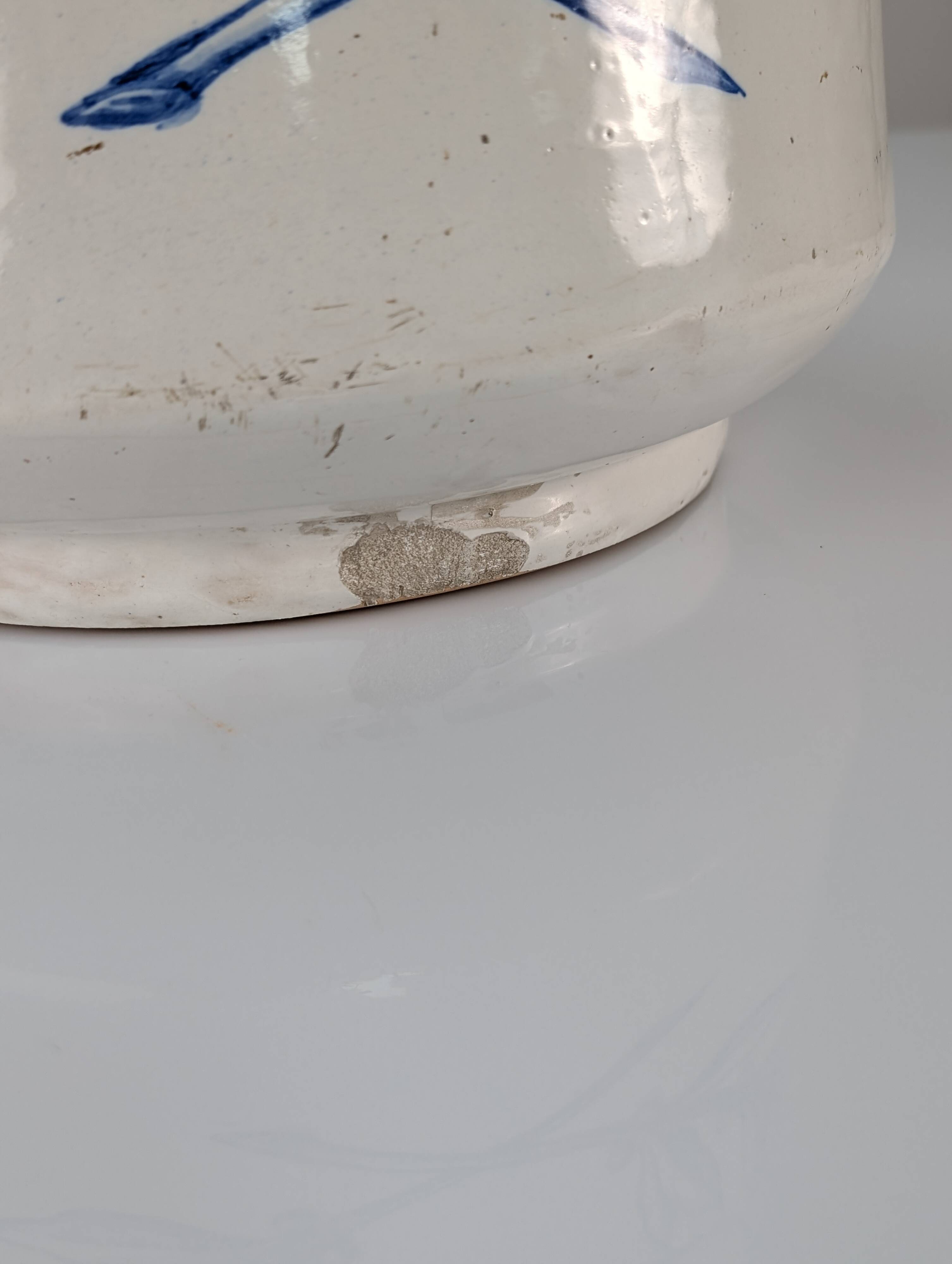 Antique Talavera Ceramic Umbrella and Walking Stick Stand with Bilbao Coat