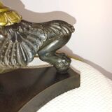 Pied de lampe ancienne à patte de lion - Epoque Restauration - Empire