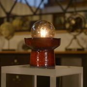 Red ceramic table lamp by Guillerme and Chambron 1980s