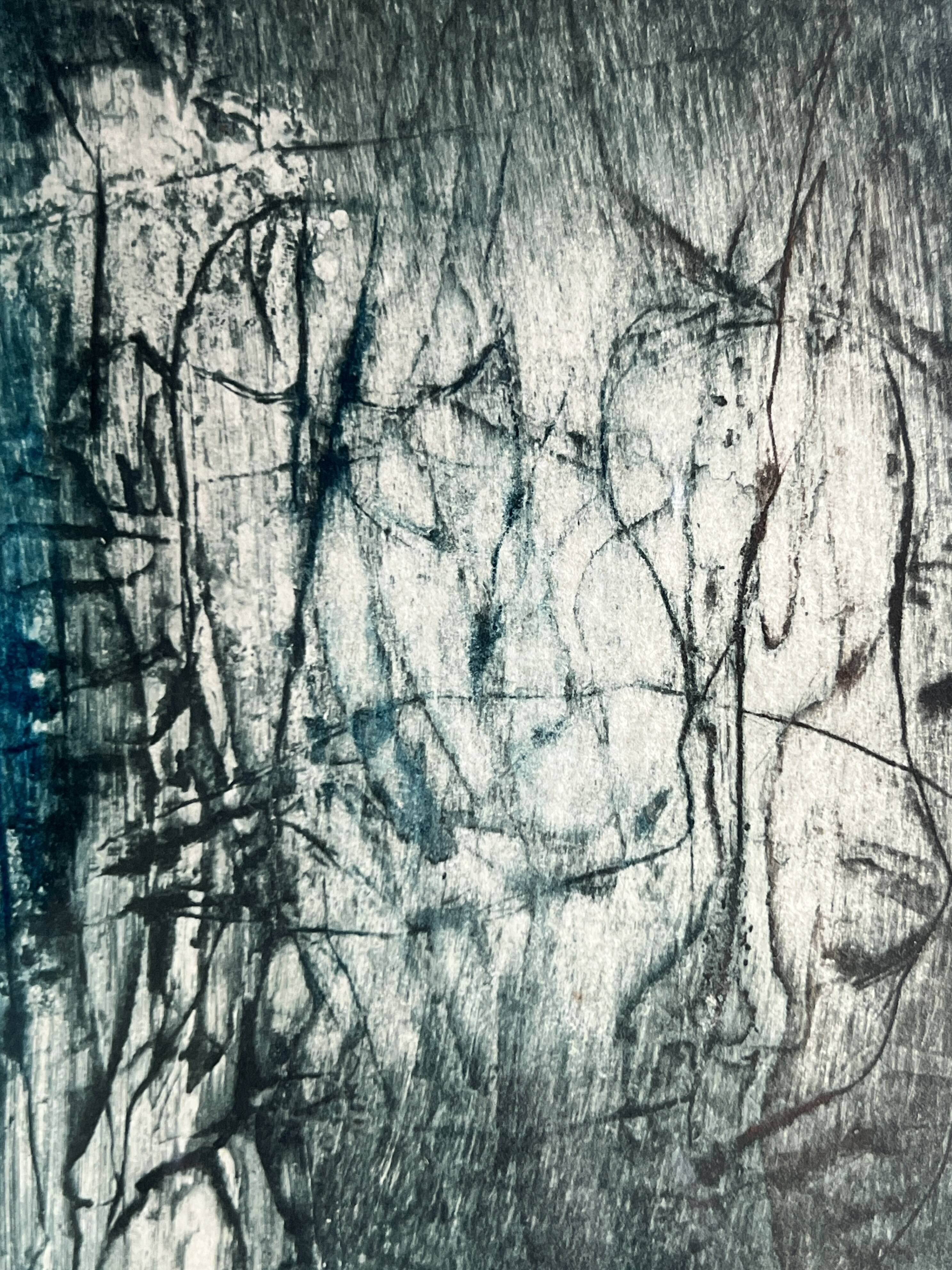 1/8 lithograph framed and signed by the artist oil and mixed media