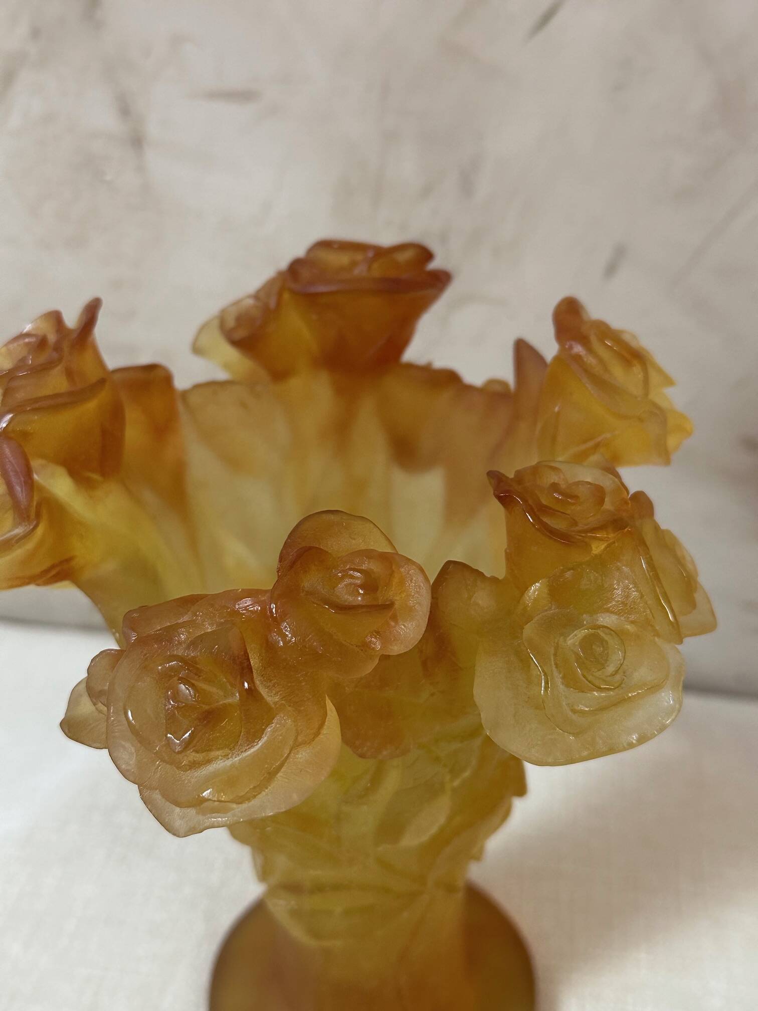 Daum glass paste vase