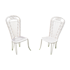 Chaises métal perforé trèfle