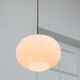Suspension vintage en verre opalin & laiton