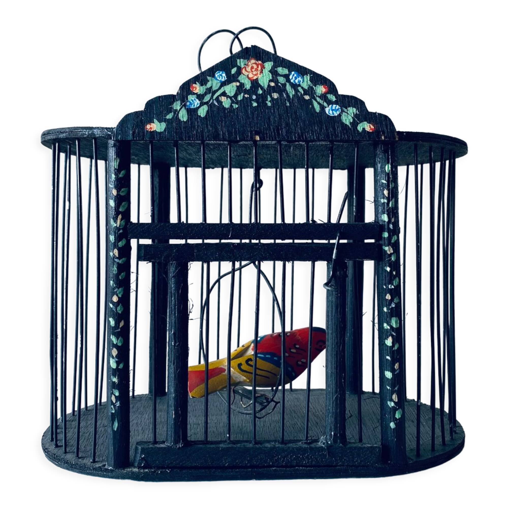 Vintage wooden birdcage