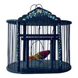 Vintage wooden birdcage