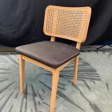 Chair cannage light wood caviar