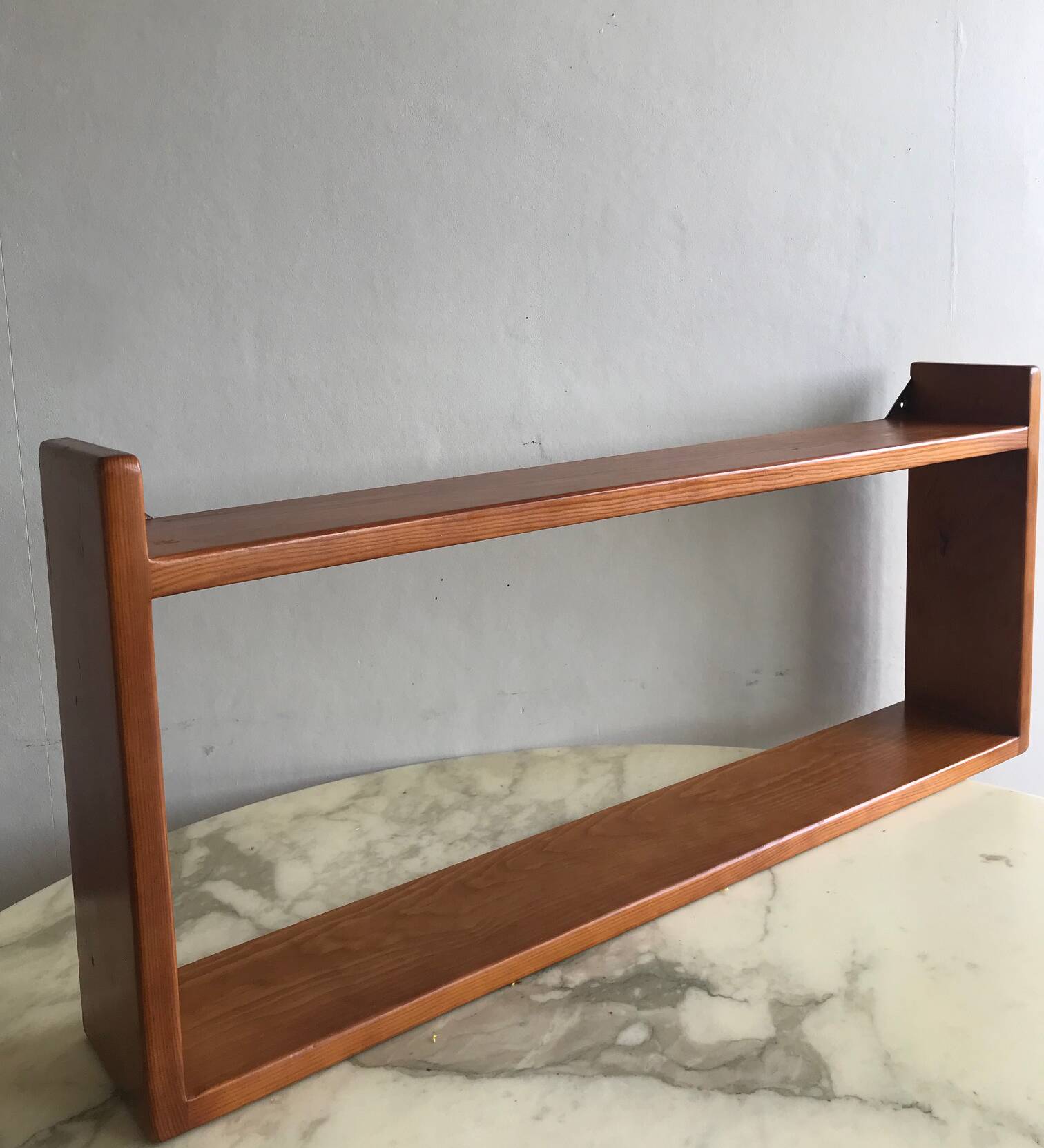 Wall shelf in elm, 1980s
