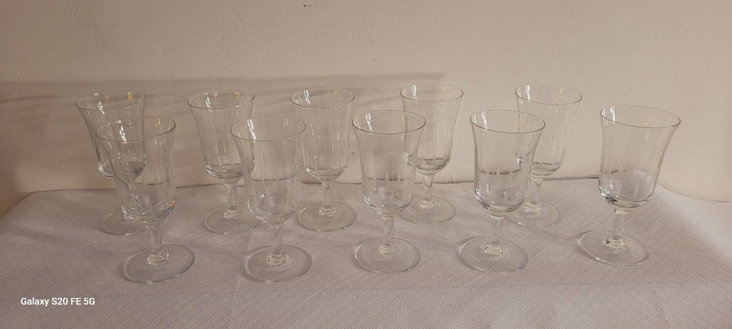60's chiseled glass stemware
