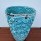 1960s blue foam ceramic vase