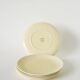 Set of 5 dessert plates, woven effect, butter yellow, Salins, 1950