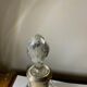 Antique crystal bottle with art deco hallmarked silver neck with facets