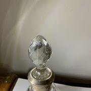 Antique crystal bottle with art deco hallmarked silver neck with facets