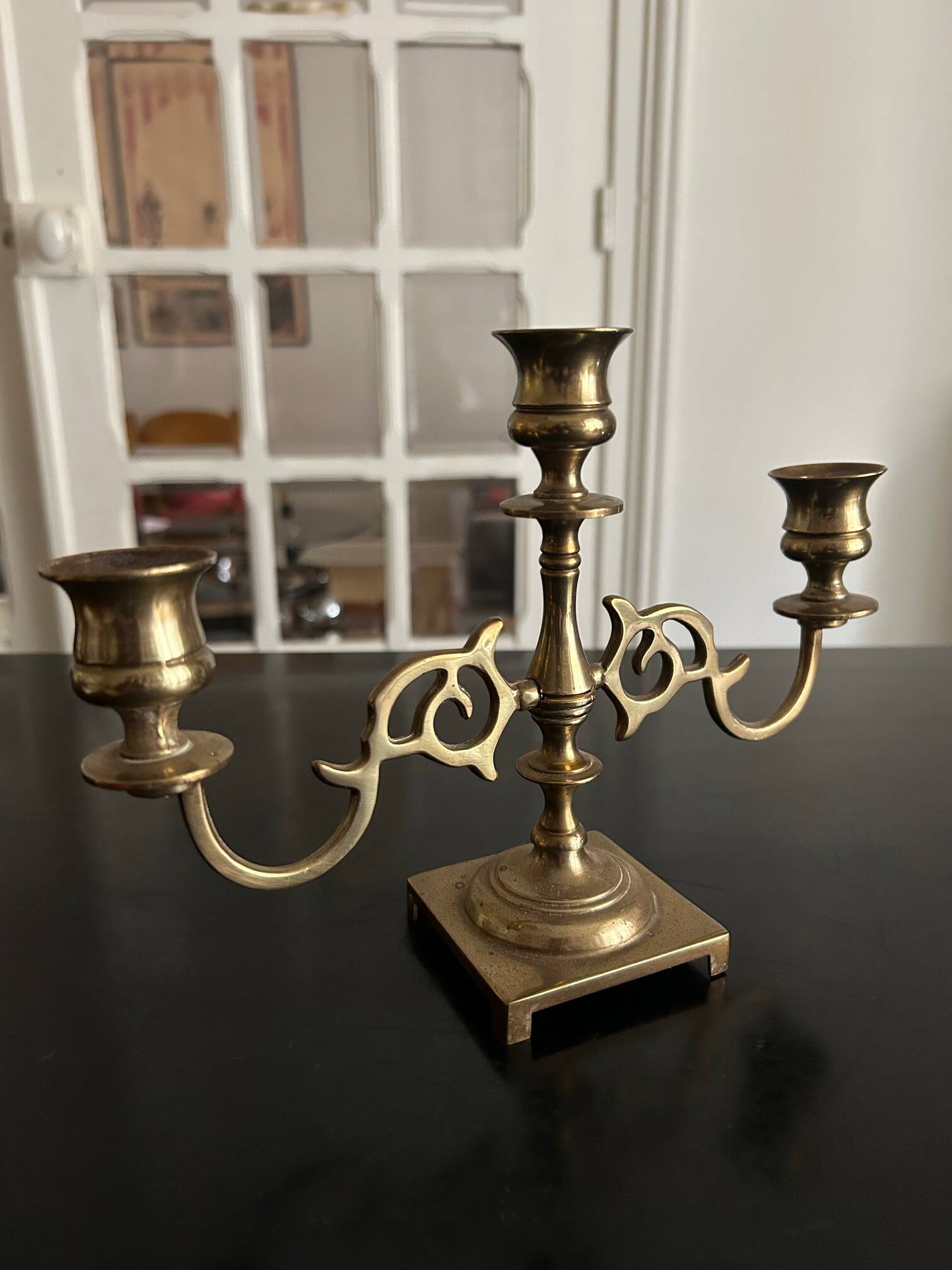 neo classic brass candle holder