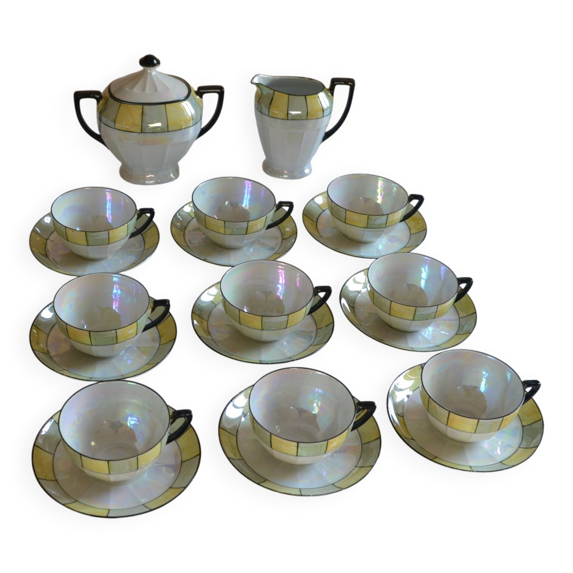 Art Deco porcelain tea or coffee set Czechoslovakia 1930