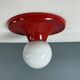 Castiglioni red metal "Light Ball" wall or ceiling lamp for Flos, Italy 1970s
