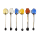 6 mocha spoons in solid silver vermeil and enamelled silver lion passant