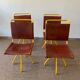 Lot de 4 chaises cuir vintage